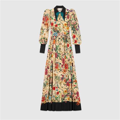 gucci floral dress 2021|gucci long sleeve lace dress.